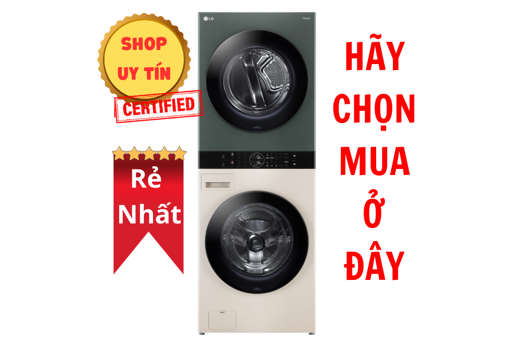 Tháp giặt sấy LG WashTower Inverter giặt 21 kg - sấy 16 kg WT2116SHEG