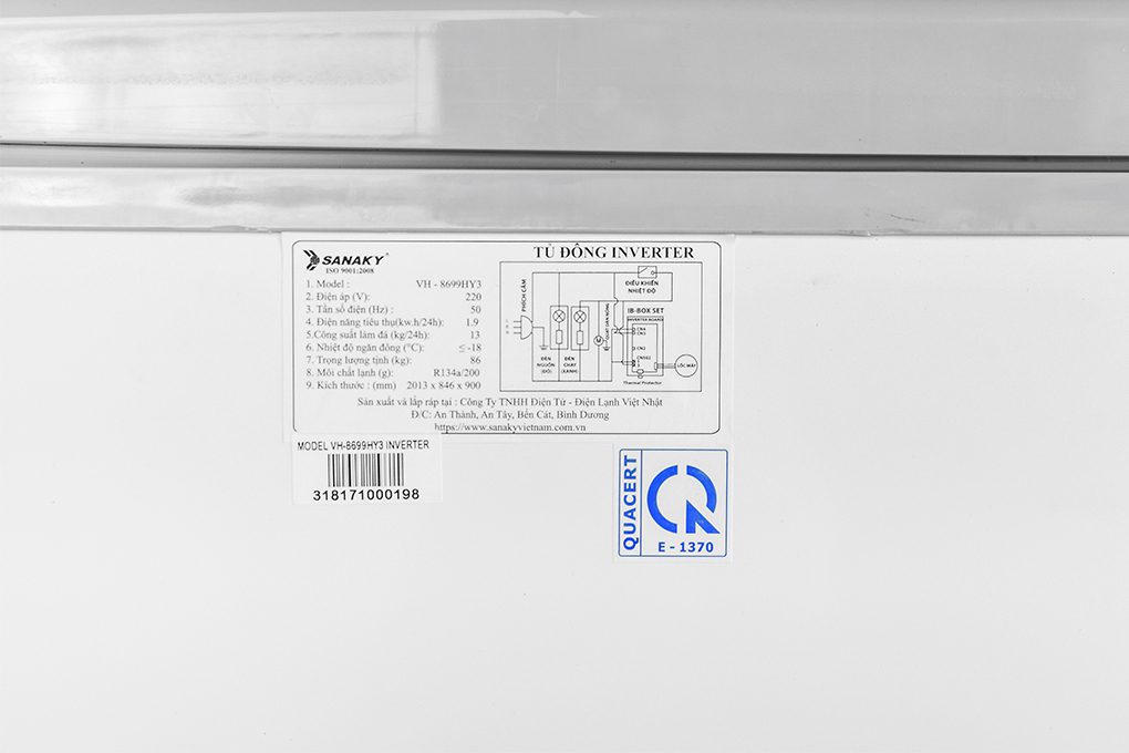 Tủ đông Sanaky Inverter 761 lít VH-8699HY3