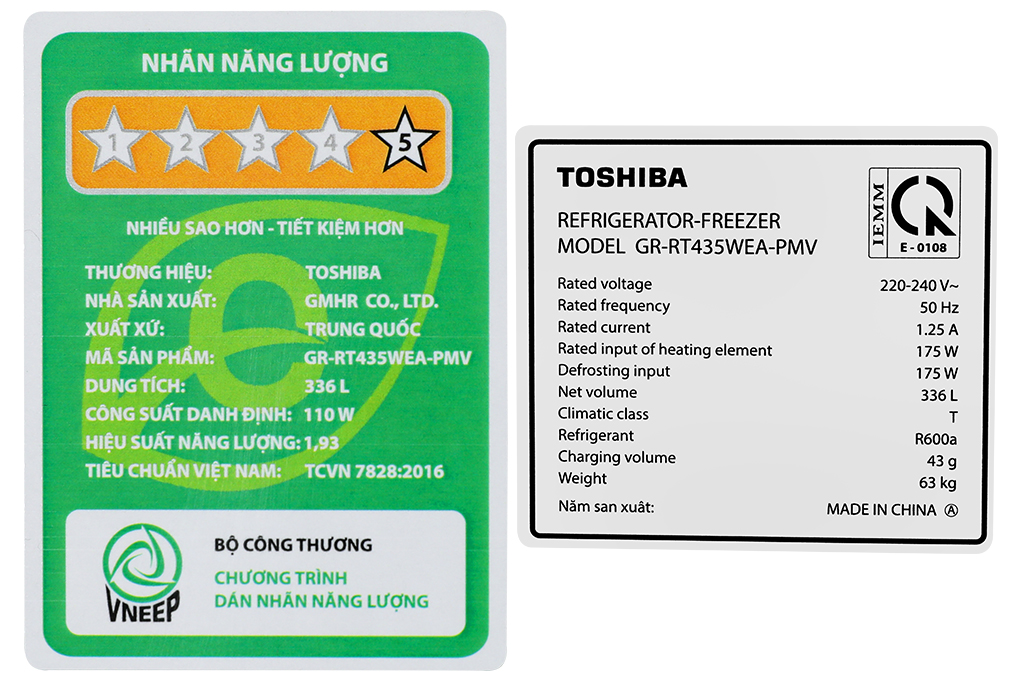 Tủ lạnh Toshiba Inverter 336 lít GR-RT435WEA-PMV(06)-MG