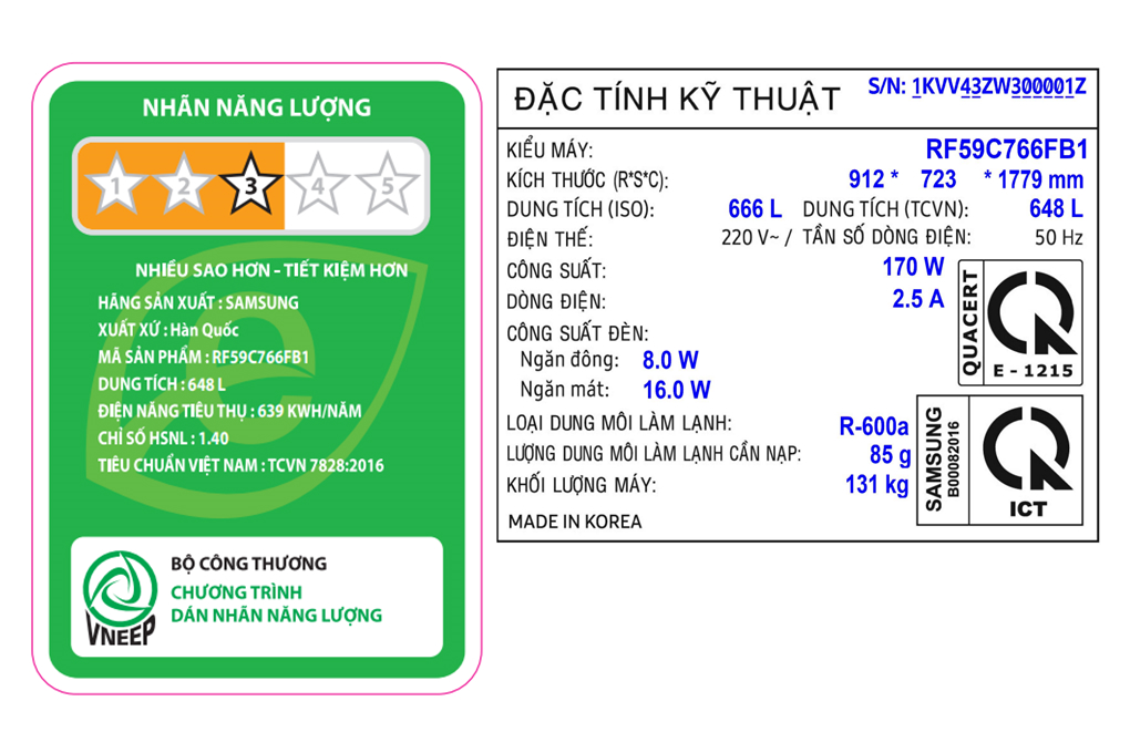 Tủ lạnh Samsung Inverter 648 lít RF59C766FB1/SV