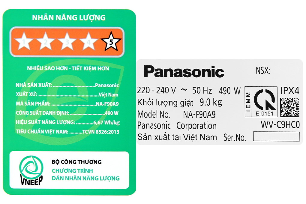 Máy giặt Panasonic 9 Kg NA-F90A9DRV