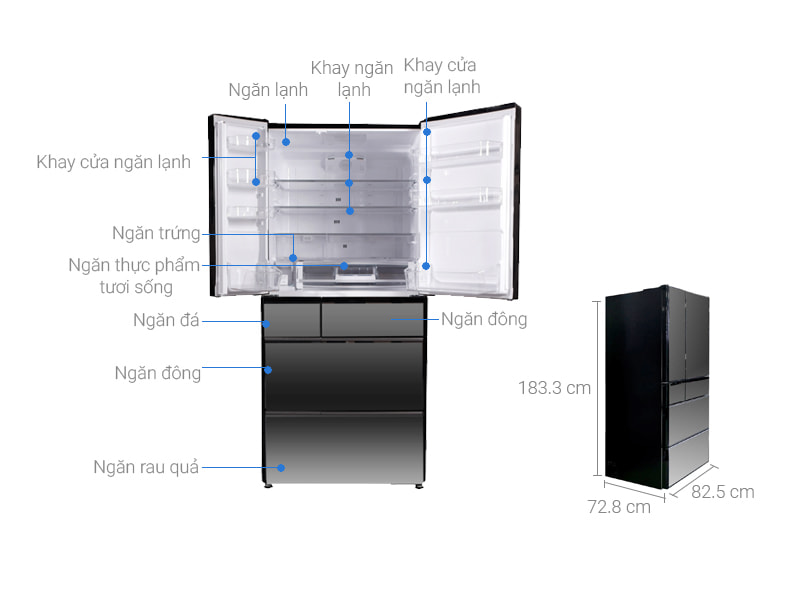 Tủ lạnh Hitachi Inverter 722 lít R-X670GV (X)