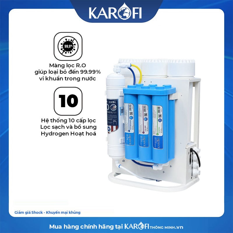 MÁY LỌC NƯỚC KAROFI KAQ-U05 – 10 lõi Hydrogen