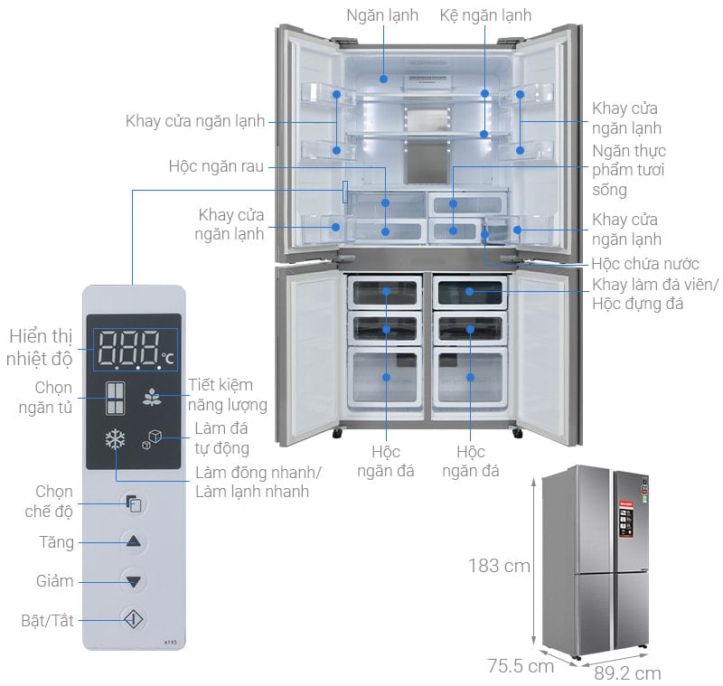 Tủ lạnh Sharp Inverter 556 lít SJ-FX630V-ST