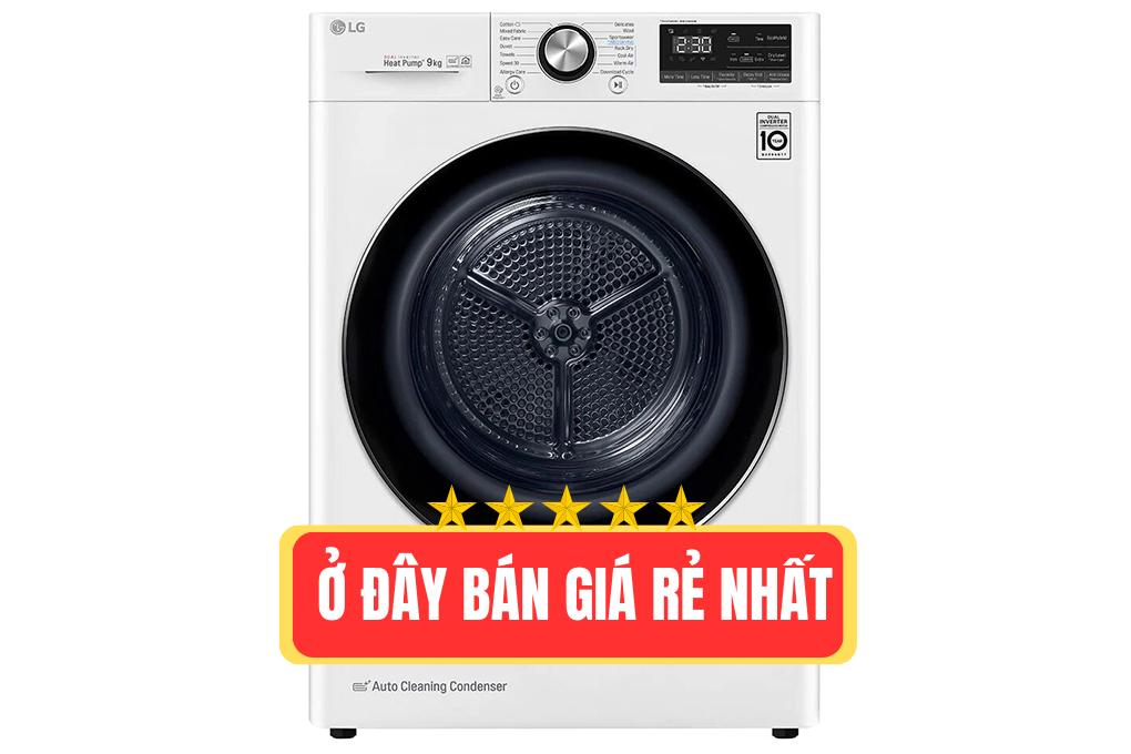 Máy sấy bơm nhiệt LG 9 kg DVHP09W