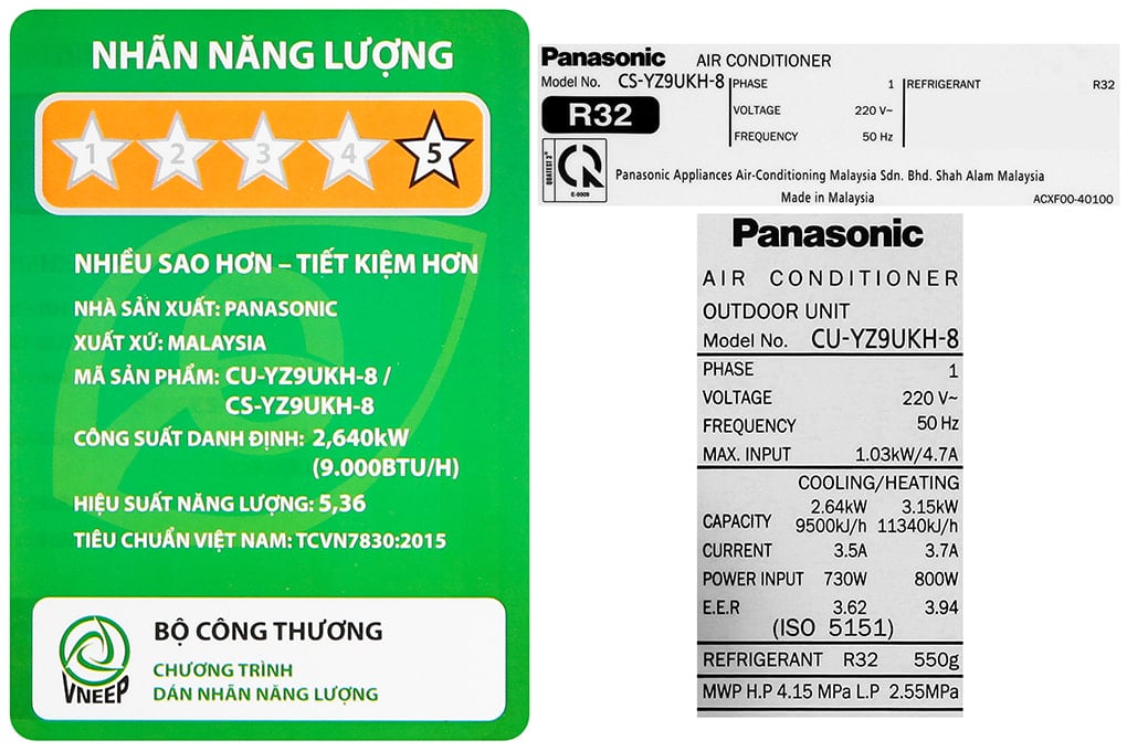 Điều hòa 2 chiều Panasonic Inverter 1 HP CU/CS-YZ9UKH-8