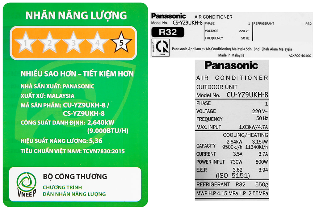 Điều hòa 2 chiều Panasonic 1.5 HP CU/CS-YZ12UKH-8