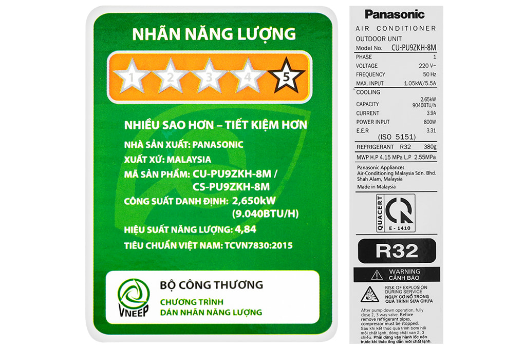 Máy lạnh Panasonic Inverter 1 HP CU/CS-PU9ZKH-8M