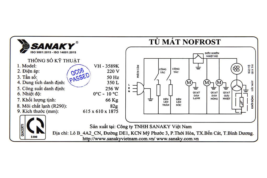 Tủ mát Sanaky 350 lít VH-3589K