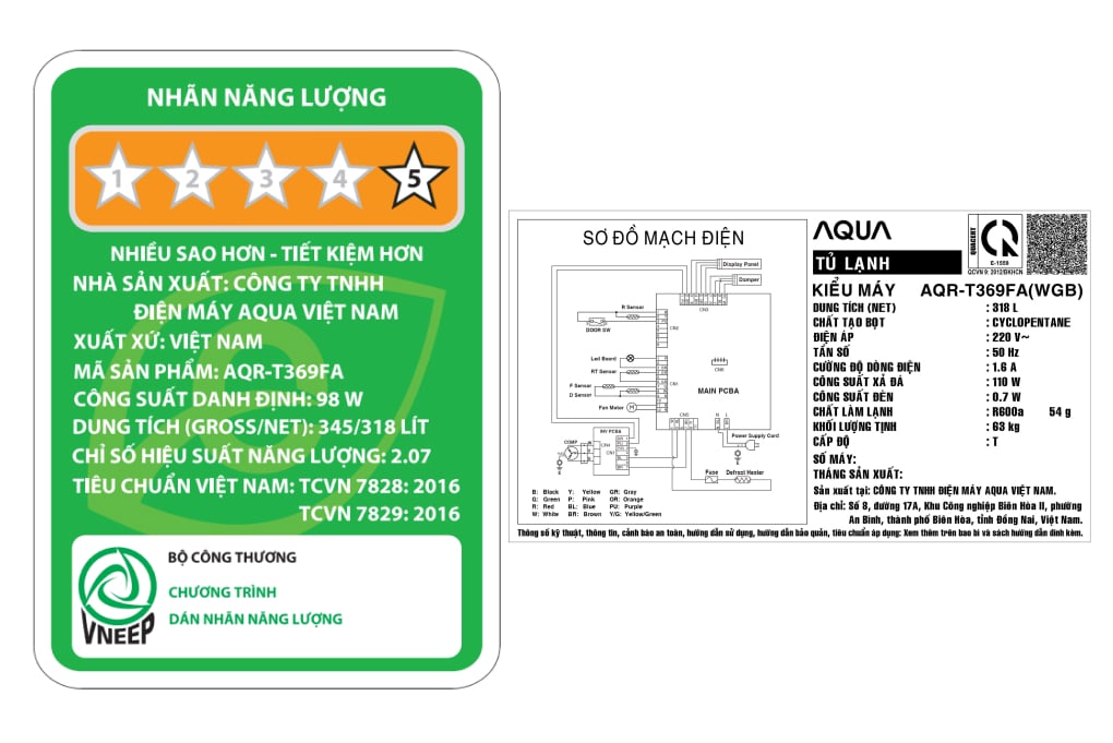 Tủ lạnh Aqua Inverter 318 lít AQR-T369FA(WBS)