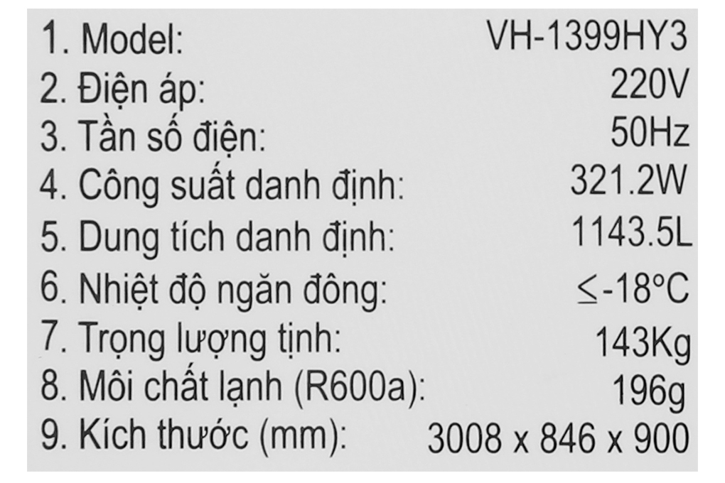 Tủ đông Sanaky Inverter 1143.5 lít VH-1399HY3