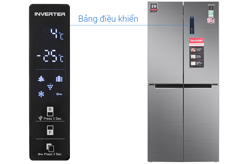 Tủ lạnh Sharp Inverter 401 lít Multi Door SJ-FXP480V-SL