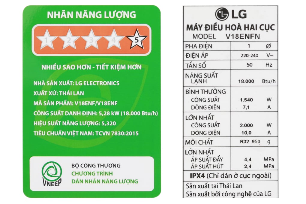 Máy lạnh LG Inverter 2 HP V18ENF