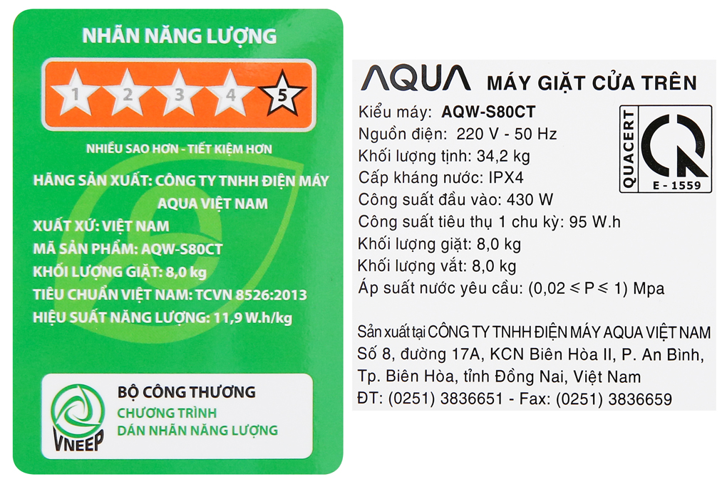 Máy giặt Aqua 9 Kg AQW-S90CT