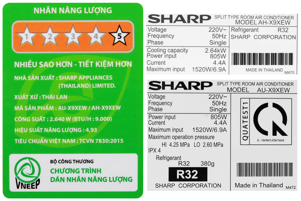 Máy lạnh Sharp Inverter 1 HP AH-X9XEW