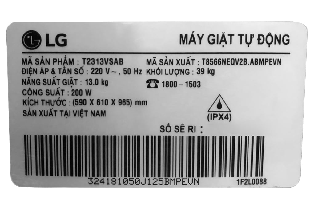 Máy giặt LG TurboWash3D Inverter 13 kg T2313VSAB