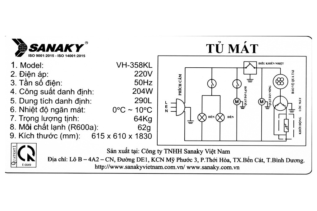 Tủ mát Sanaky 290 lít TM.VH358KL