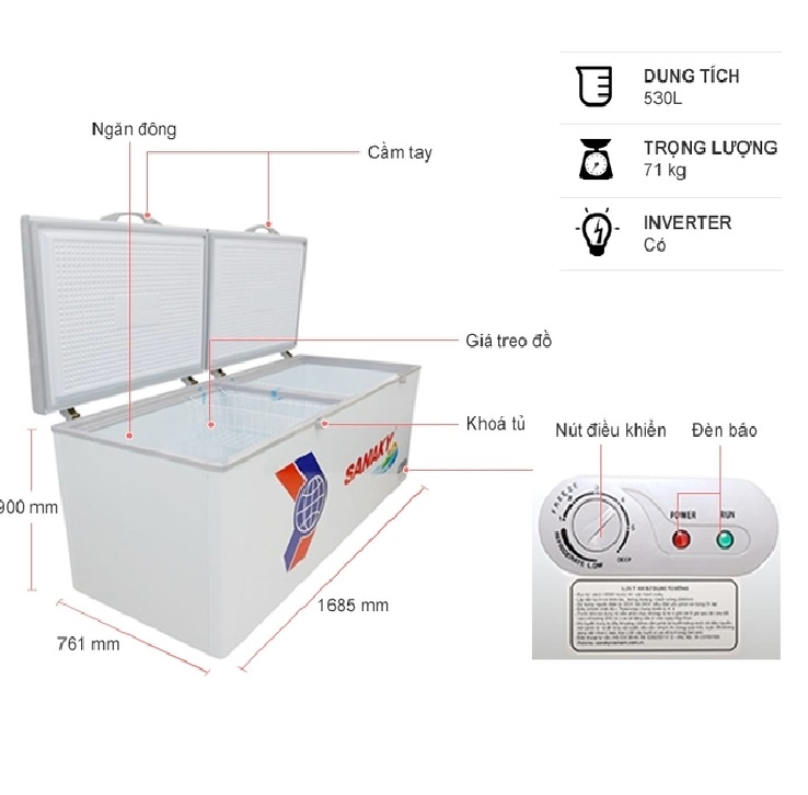 Tủ đông Sanaky VH-6699HYK 660 lít